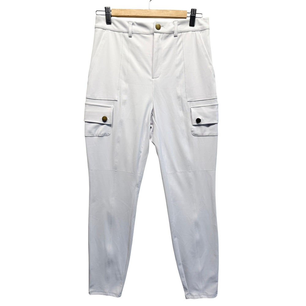 NWT Halara White High Waisted Cargo Pants Tapered Leg Utility Trousers Women